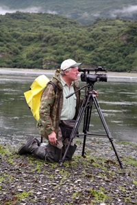 Stefan Quinth filming in Kodiak, Alaska